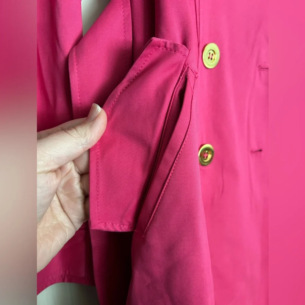 INC International Concepts Fuchsia Double-Breasted Trench Coat - Picture 3 of 6
